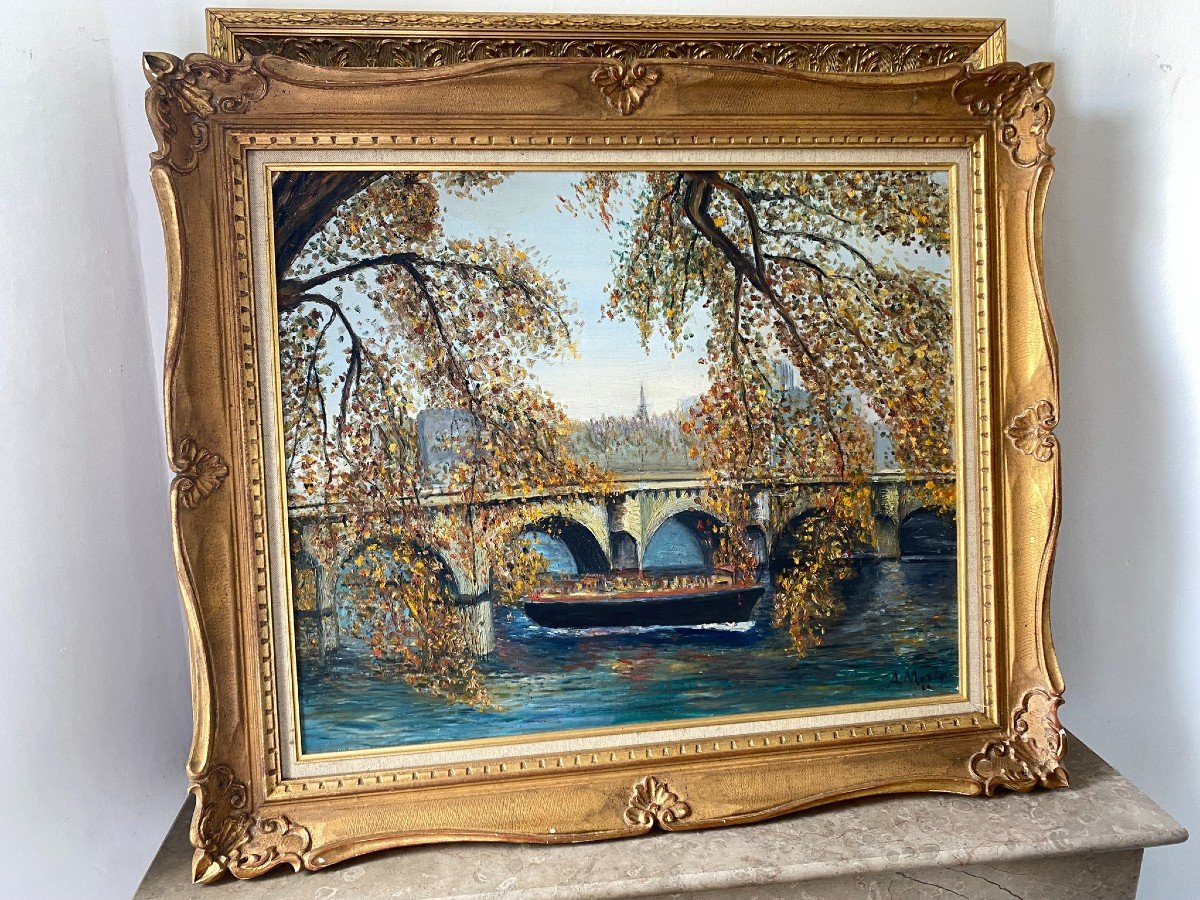 Paris Landscape Signed Dated 1960-photo-2