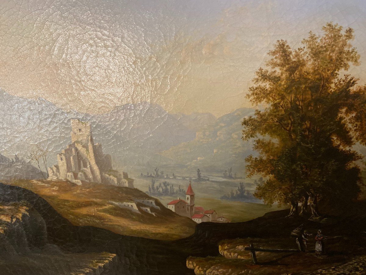 Pair Of Landscapes, Swiss School, 19th Century-photo-5