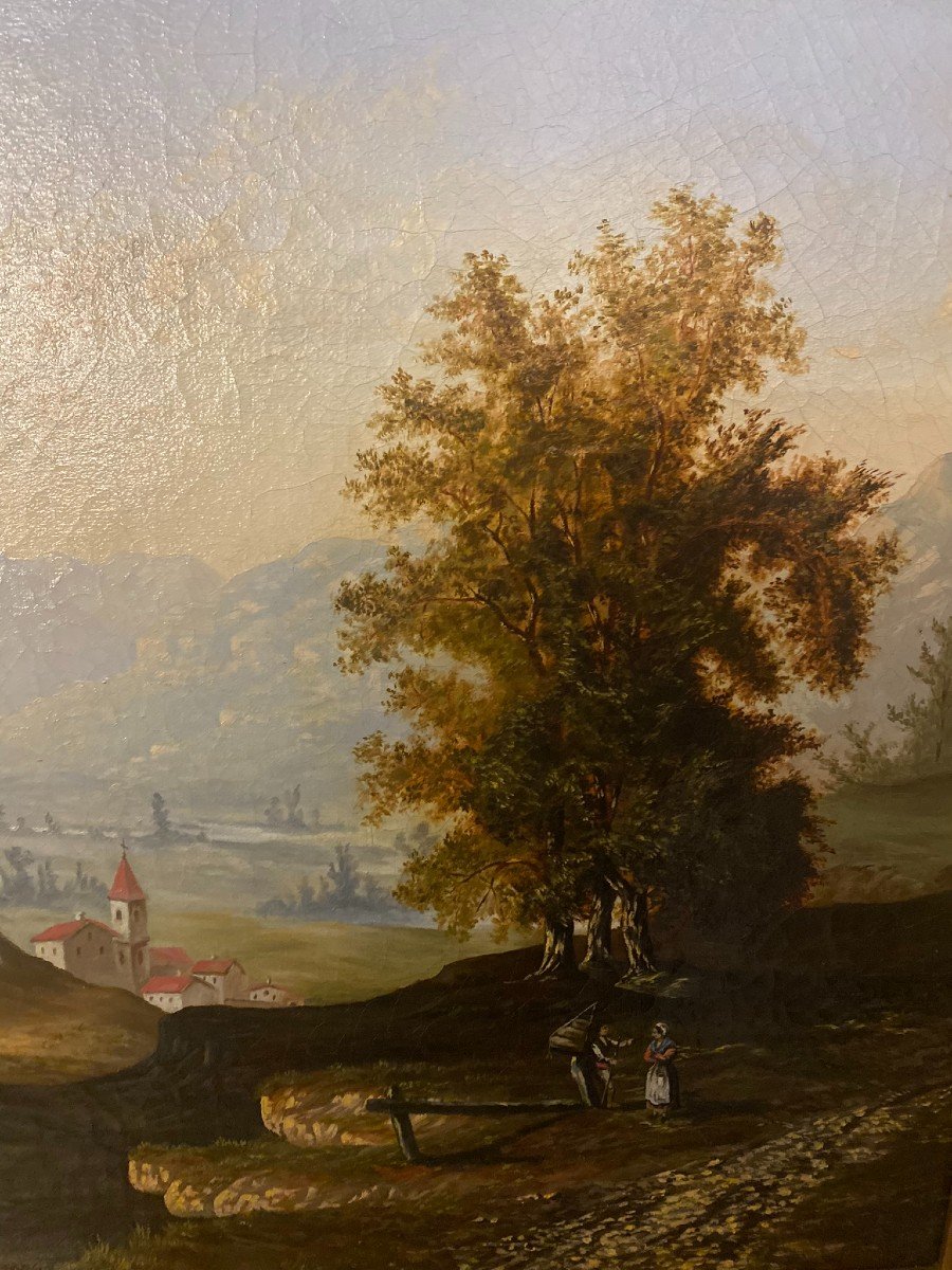 Pair Of Landscapes, Swiss School, 19th Century-photo-7