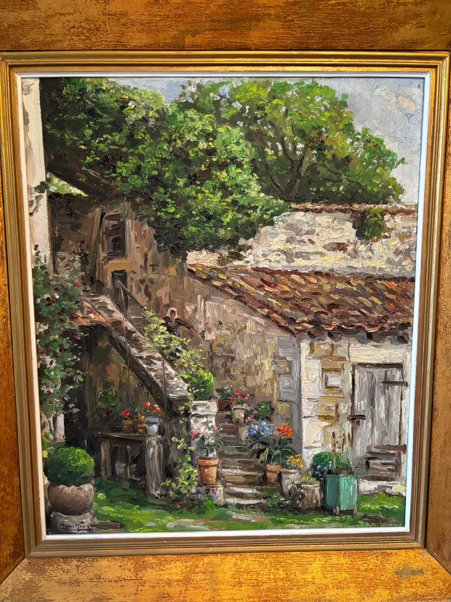 Signed French Countryside Landscape-photo-2