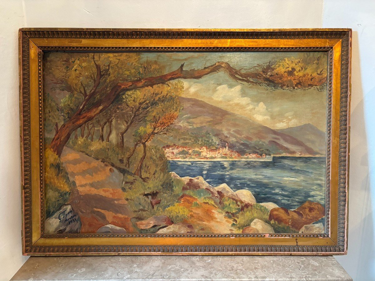 Landscape Of Menton Signed From 1934-photo-2