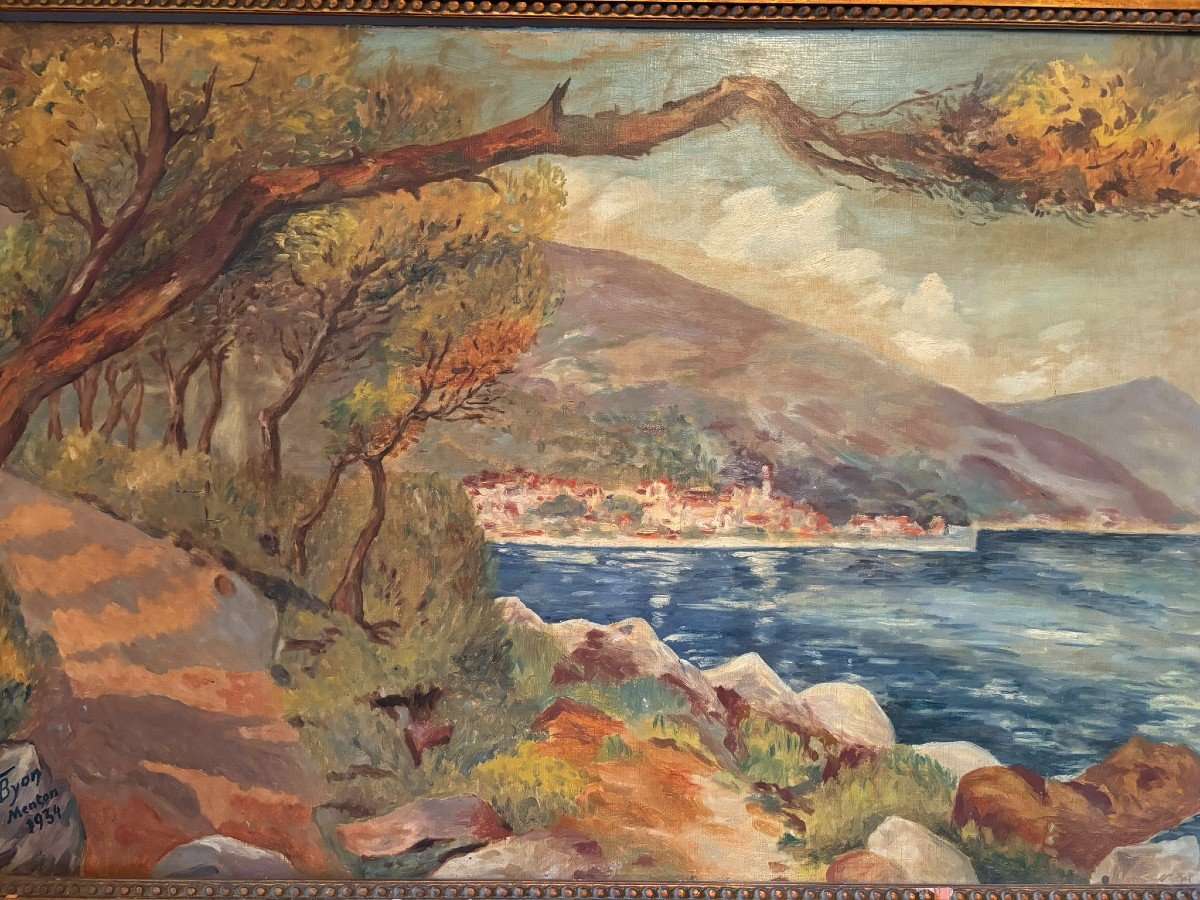 Landscape Of Menton Signed From 1934-photo-3