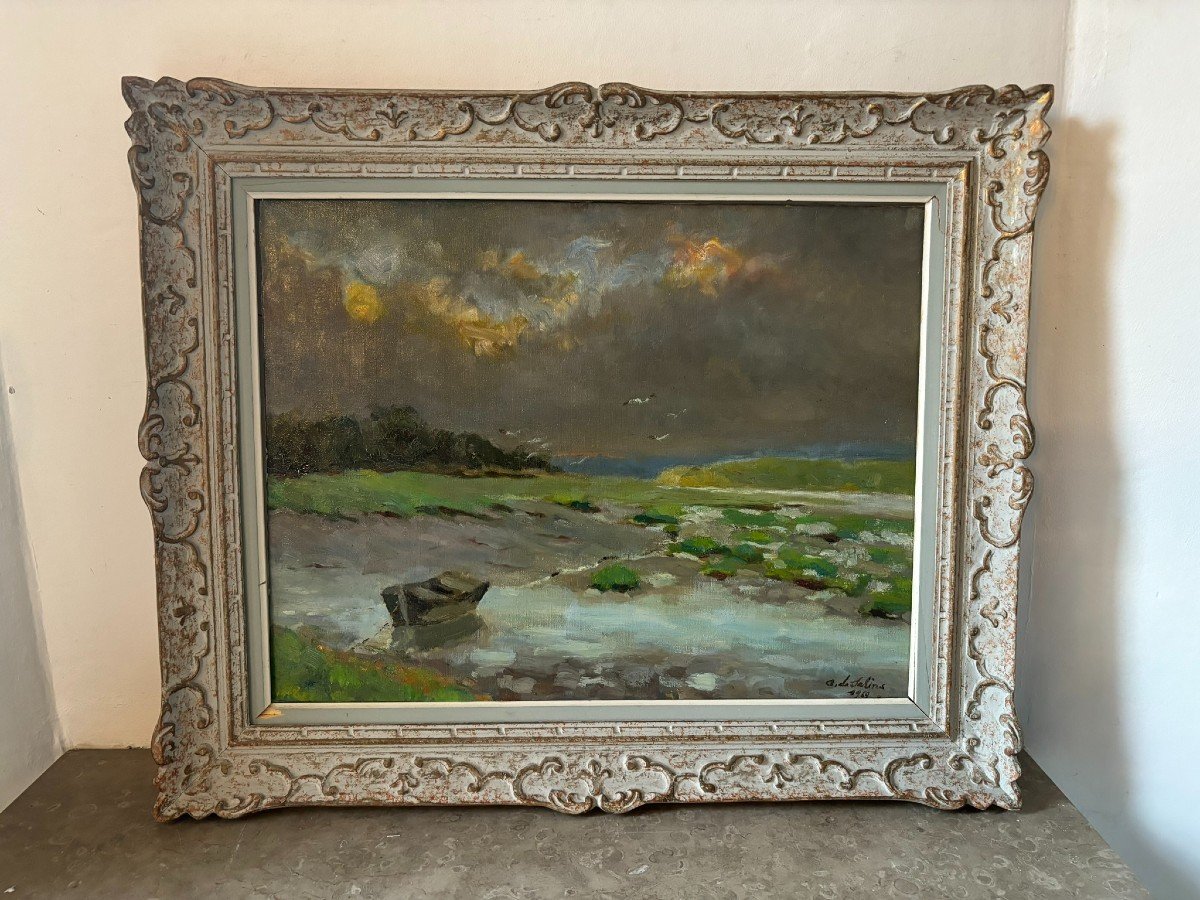 Signed Seaside Landscape 