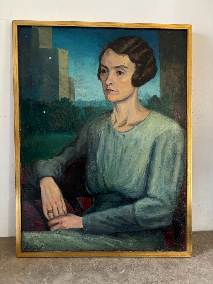 Portrait De Femme Signé Heske