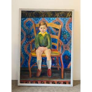 Enfant Sur Sa Chaise De Cyan (1912-1981)