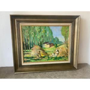 Landscape French School 20th Century Signed