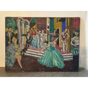 Cabaret Scene Signed Valdi