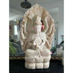 Chinese Marble Guanyin Statue