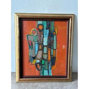 Signed Abstract Painting From 1990