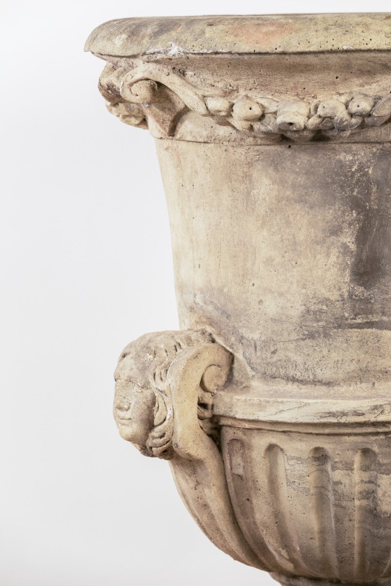 Very Large Medici Garden Vase In Reconstitued Stone France, Circa 1950-photo-4