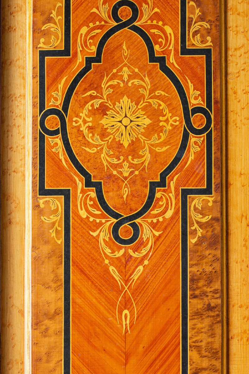 Trois Paires De Doubles Portes En Chêne Peintes Faux Bois Imitation De La Marqueterie Vers 1800-photo-2