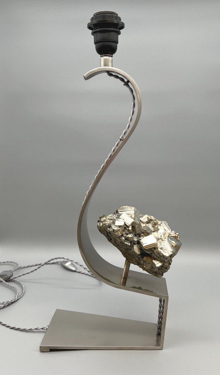 Grande Lampe « Pyrite », Par Claude De Musac, Paris, France, Vers 1970-photo-4