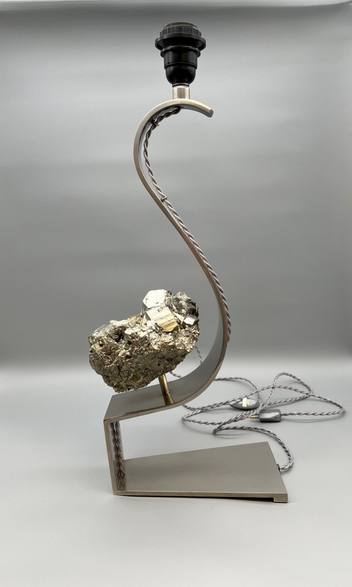 Grande Lampe « Pyrite », Par Claude De Musac, Paris, France, Vers 1970-photo-3