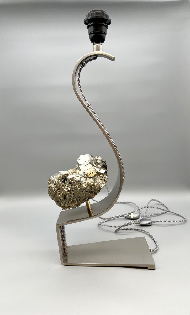 Grande Lampe « Pyrite », Par Claude De Musac, Paris, France, Vers 1970-photo-4