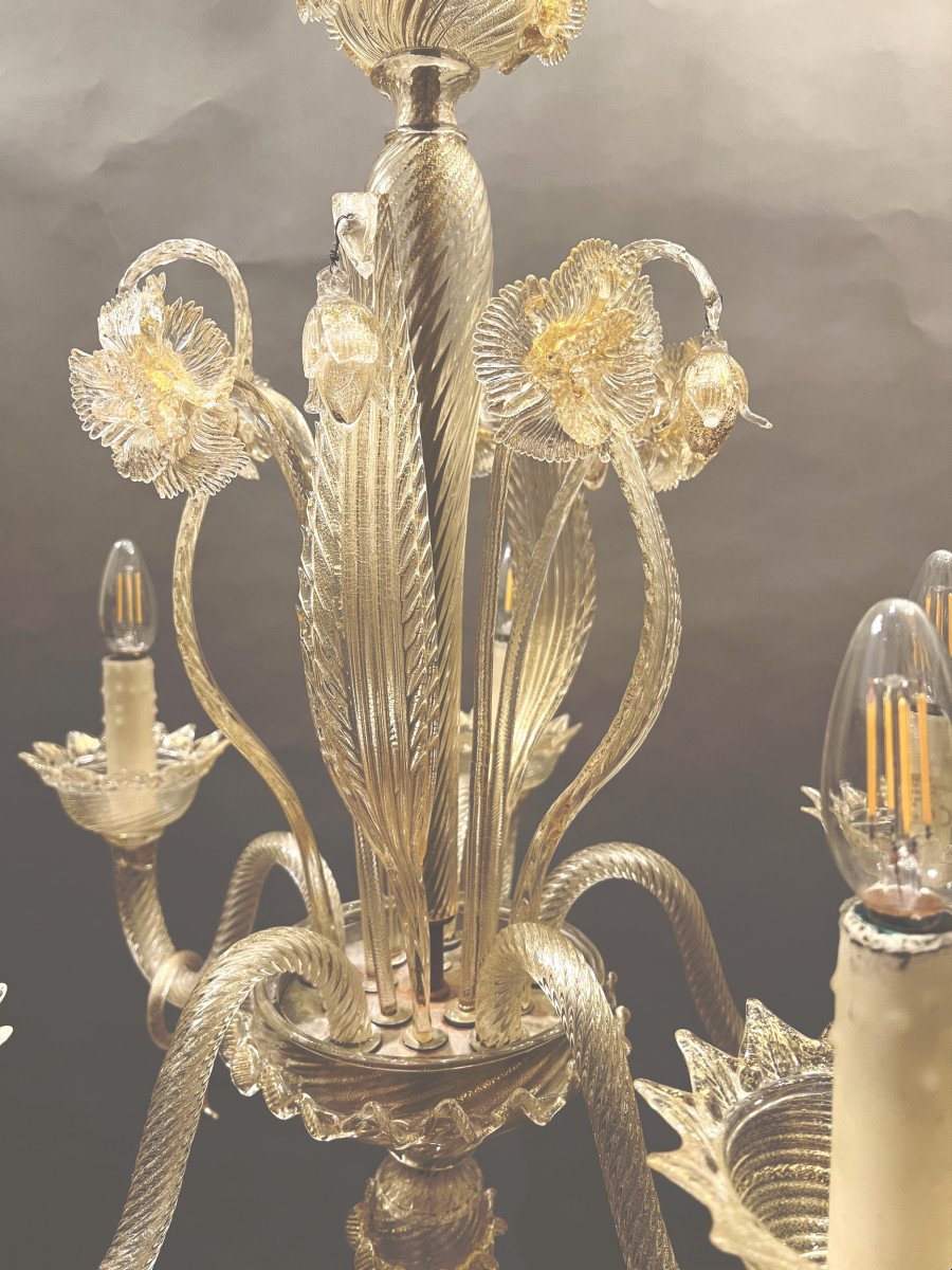 Pair Of Glass Chandeliers Murano, Italy, Circa 1970-photo-4