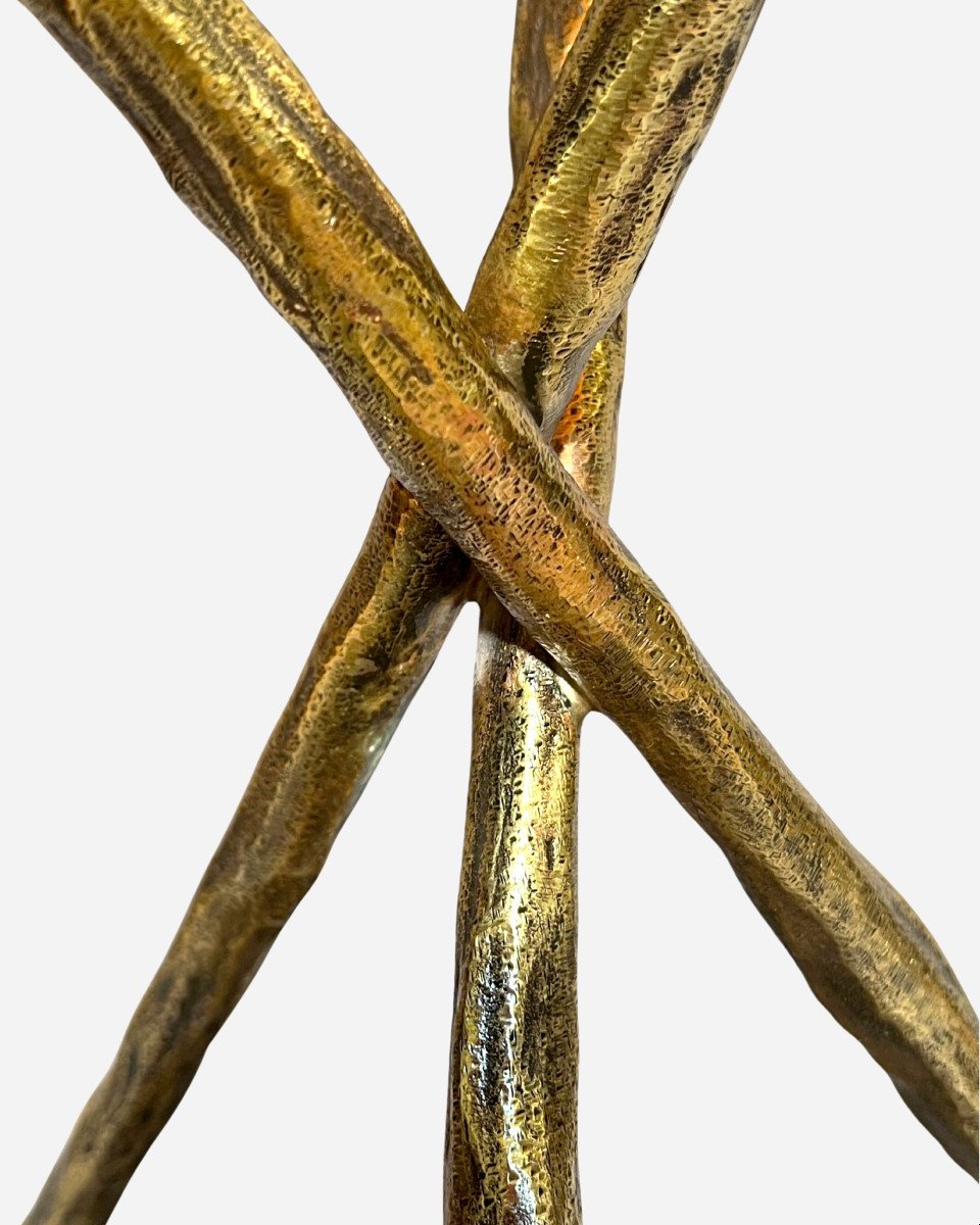 Pair Of Bronze And Onyx Pedestal Tables, Galerie Canavèse Editions, Paris, France, 2024 -photo-2