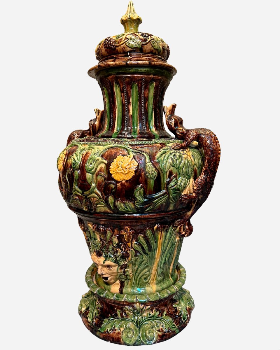 Large Glazed Terracotta Wine Fountain, Spain Or Portugal, Circa 1900-photo-2