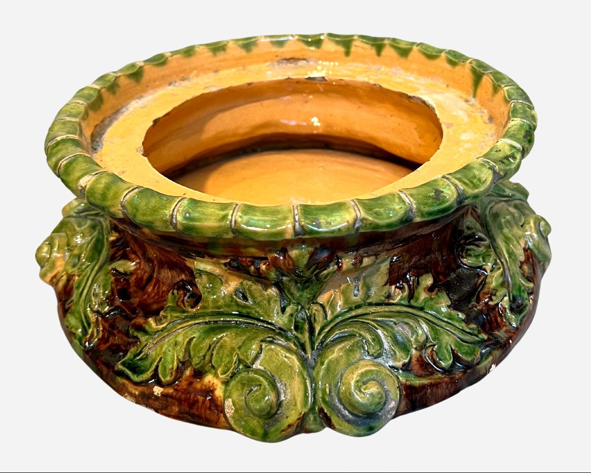 Large Glazed Terracotta Wine Fountain, Spain Or Portugal, Circa 1900-photo-4