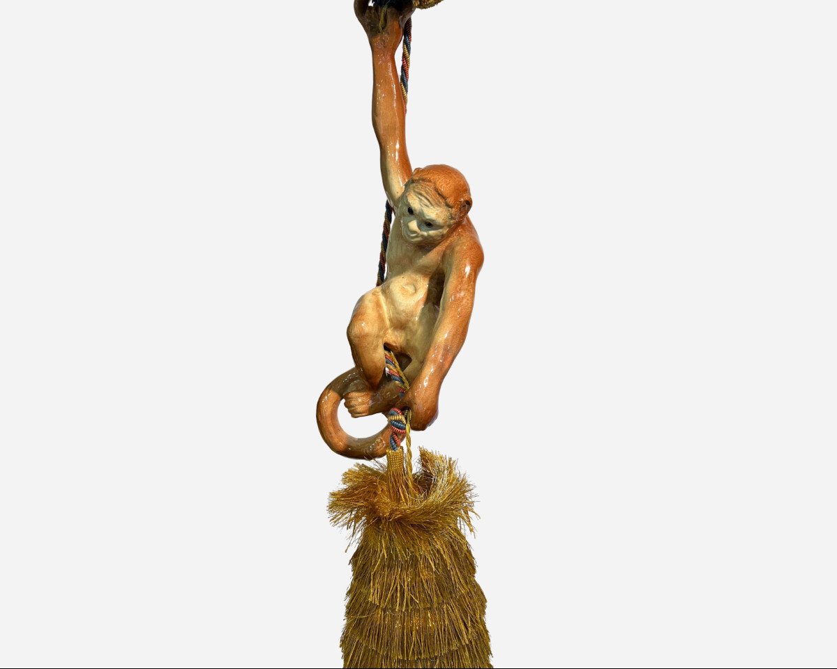 Suspension « Singe » En Terre Cuite émaillée, France, Vers 1930-photo-2