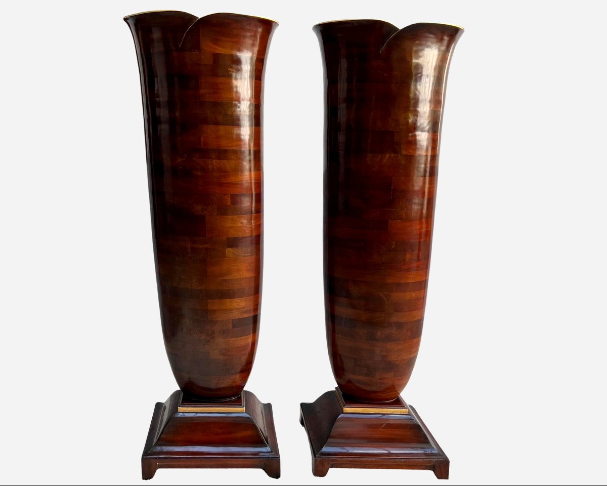 Paire De Vases Monumentaux, Christopher Guy, Indonésie, Vers 2000