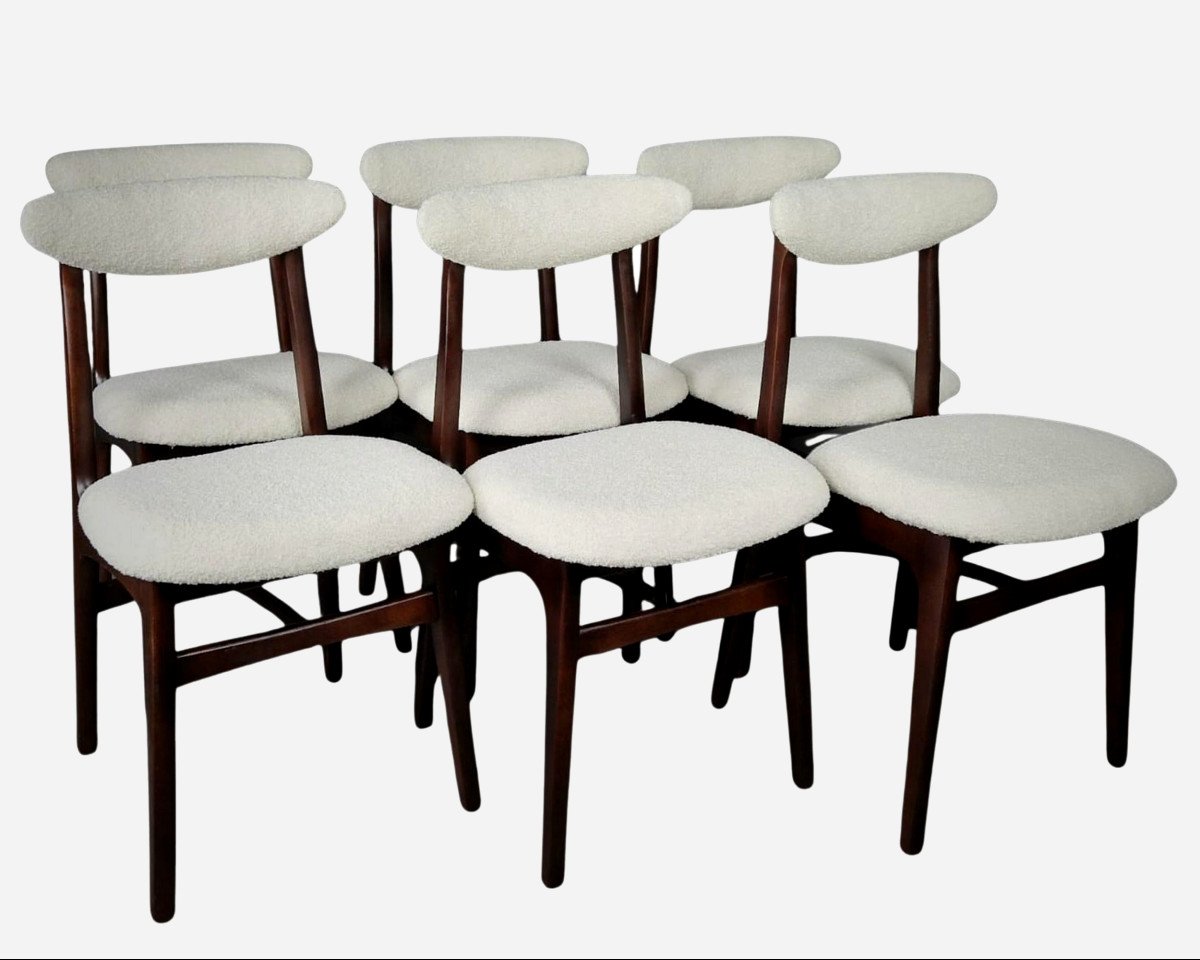 Set Of Six Chairs, By Rajmund Hałas, Poznan, Poland, Circa 1970 