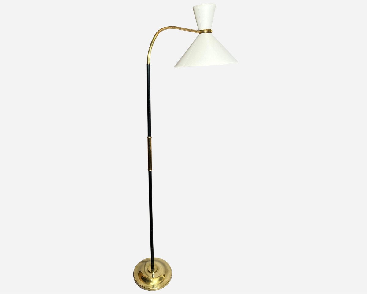 Adjustable “diabolo” Floor Lamp, Maison Lunel Editions, Paris, France, Circa 1960