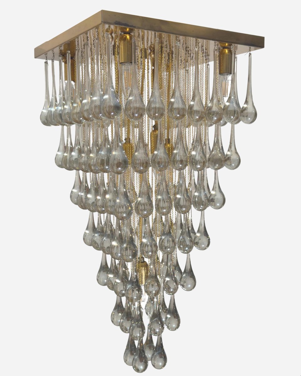 Large Ceiling Light "drops", Lumica, Barcelona, Spain, Circa 1970-photo-2