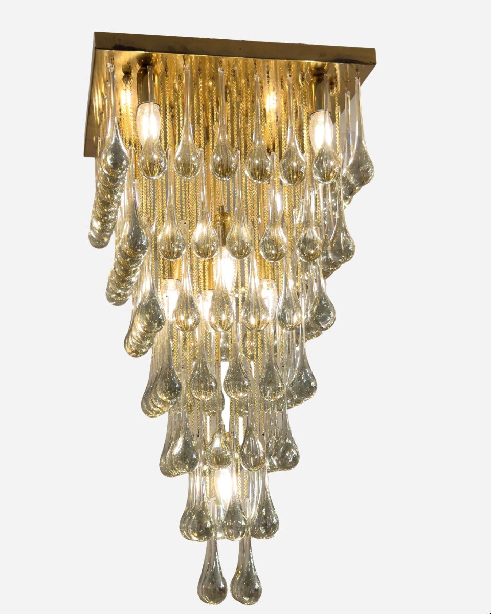 Large Ceiling Light "drops", Lumica, Barcelona, Spain, Circa 1970-photo-2