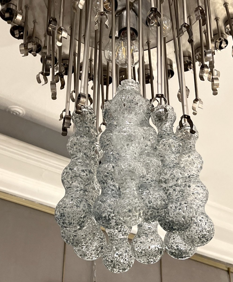 Chandelier-ceiling Light, Mazzega, Murano, Italy, Circa 1960-photo-3