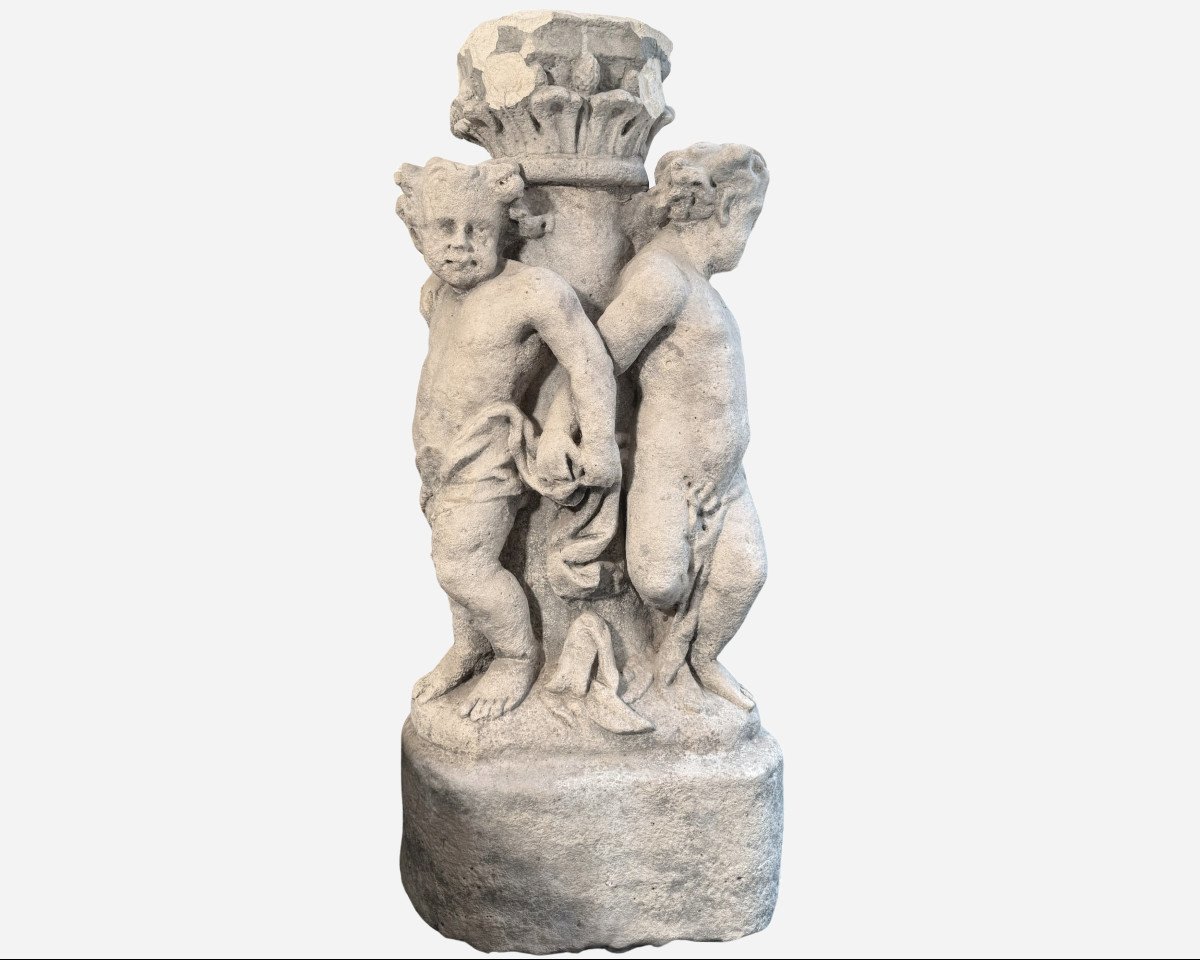 Carved Stone Fountain Base, France, Circa 1750