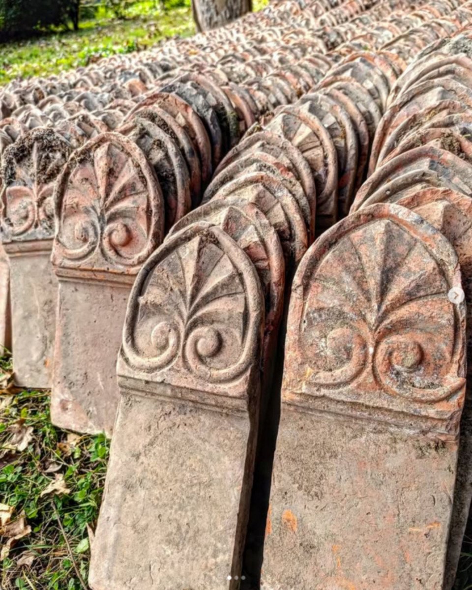 Garden Border Tiles, Jeanson, Louvemont , France, Circa 1880-photo-2