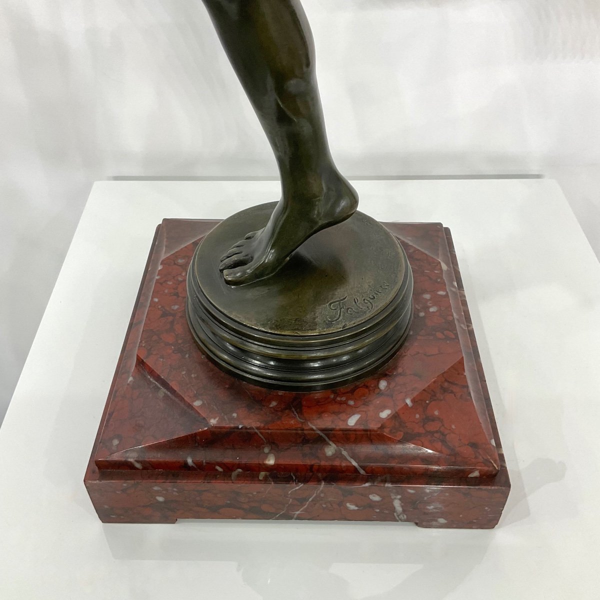 Sculpture - Le Vainqueur Au Combat De Coqs Par Alexandre Falguière (1831-1900) - Bronze -photo-5