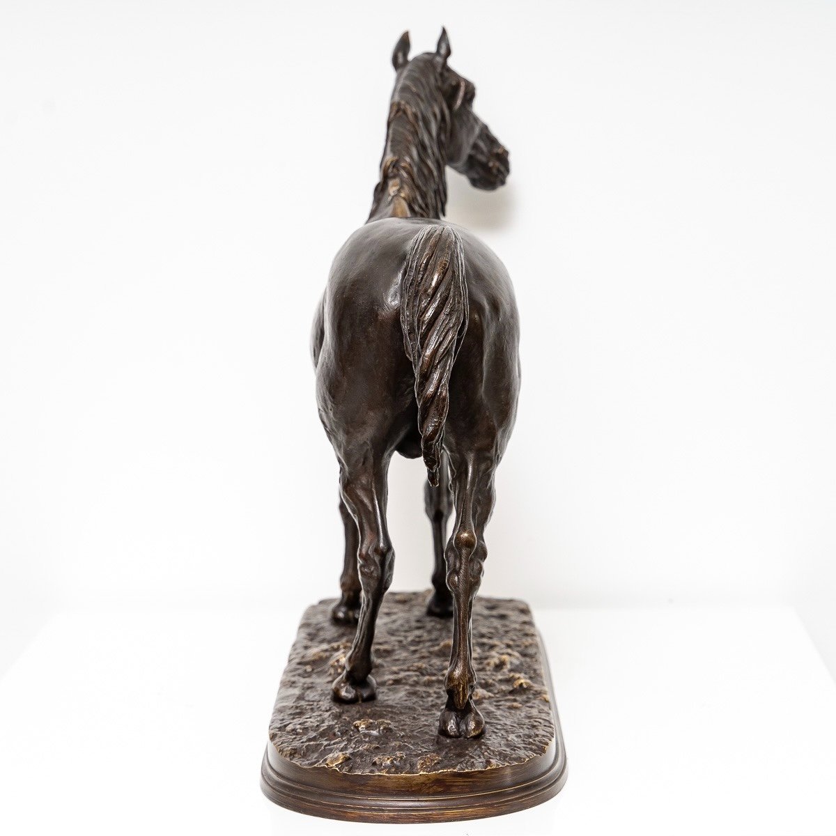 Sculpture - Ibrahim (n°1) , Arabian Horse By Pierre - Jules Mêne (1810-1879) - Bronze XIXth Century-photo-3