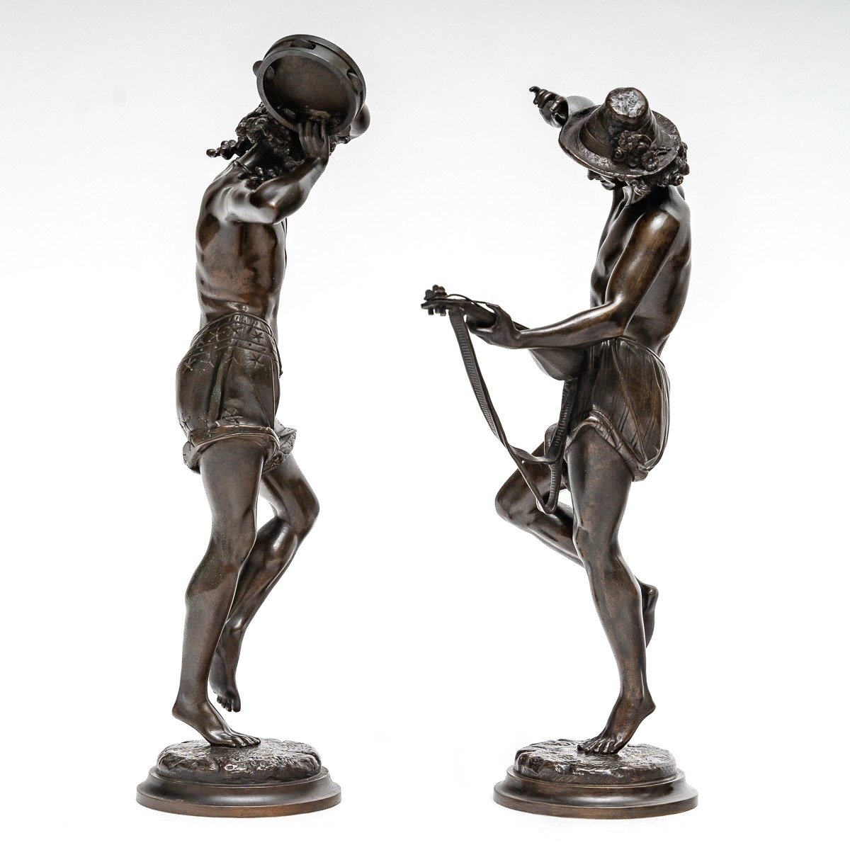 Sculpture - Pair Of Neapolitan Dancers , Albert - Ernest Carrier - Belleuse (1824-1887)-photo-3