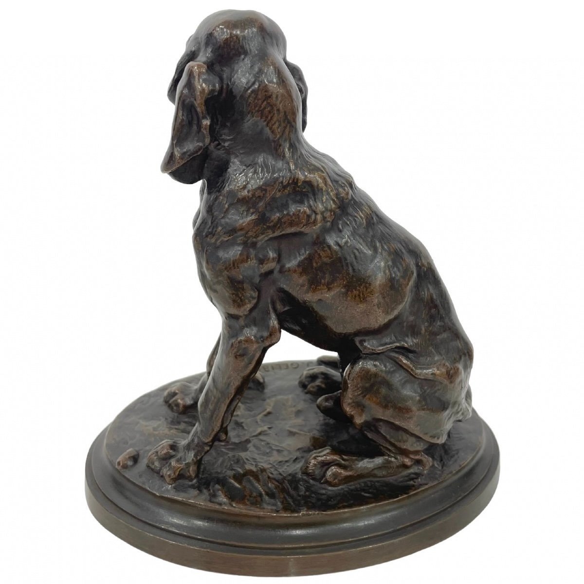 Sculpture – “ Druid ” Dog , Jules Bertrand Gélibert (1834 -1916) – Bronze-photo-4