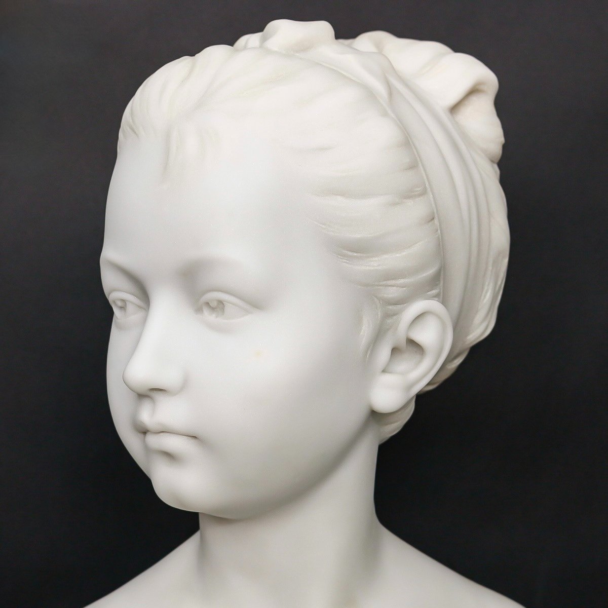 Bust Of Marie-louise Brongniart , Jean-antoine Houdon (1741-1828) - Carrara Marble-photo-2