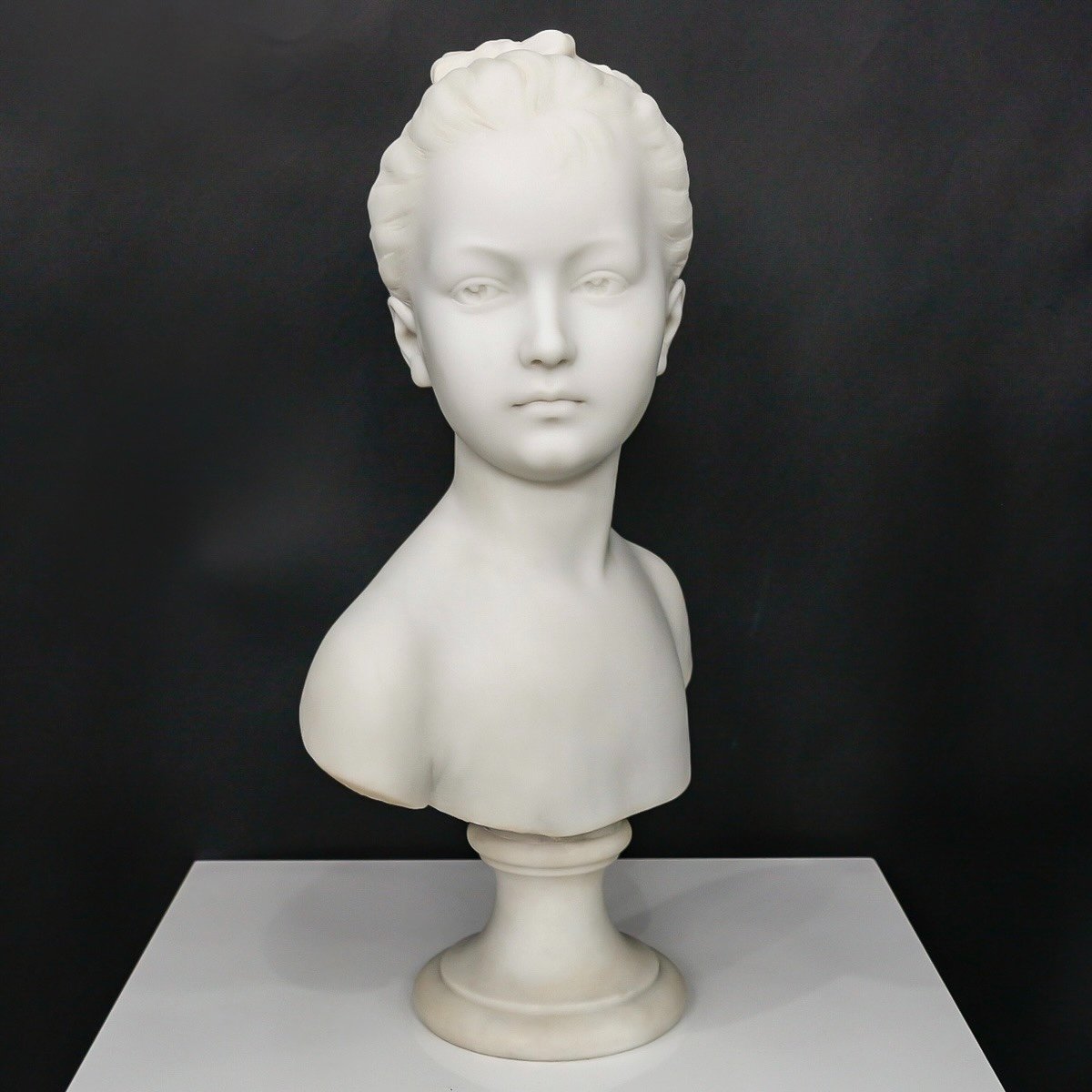 Bust Of Marie-louise Brongniart , Jean-antoine Houdon (1741-1828) - Carrara Marble-photo-4