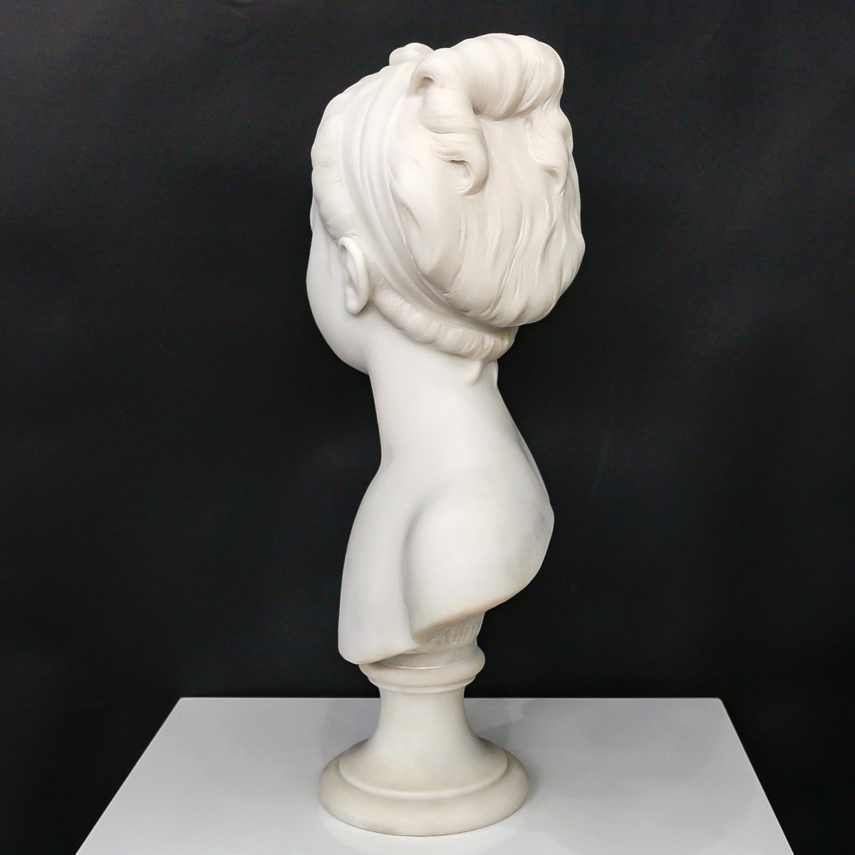 Bust Of Marie-louise Brongniart , Jean-antoine Houdon (1741-1828) - Carrara Marble-photo-3