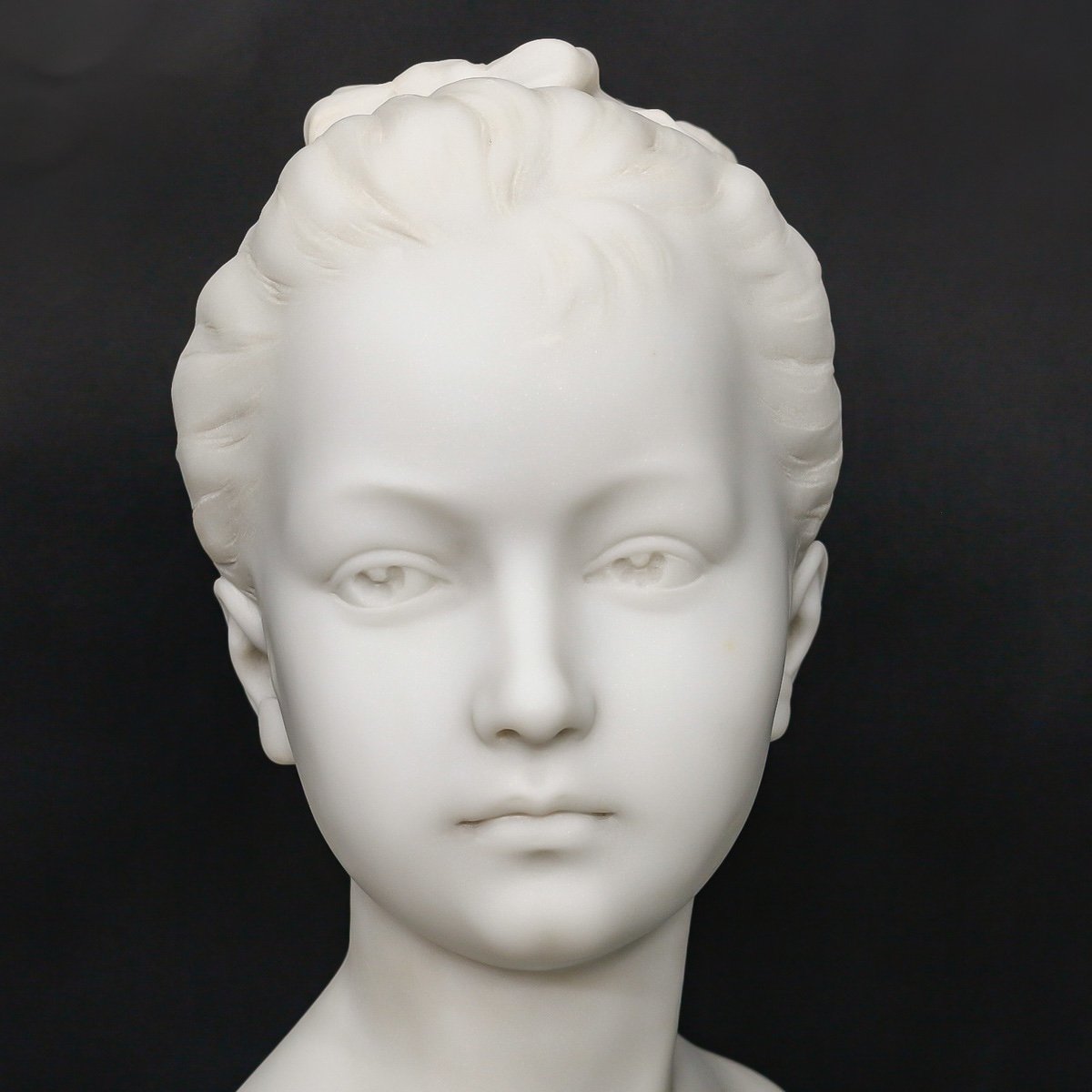 Bust Of Marie-louise Brongniart , Jean-antoine Houdon (1741-1828) - Carrara Marble-photo-5