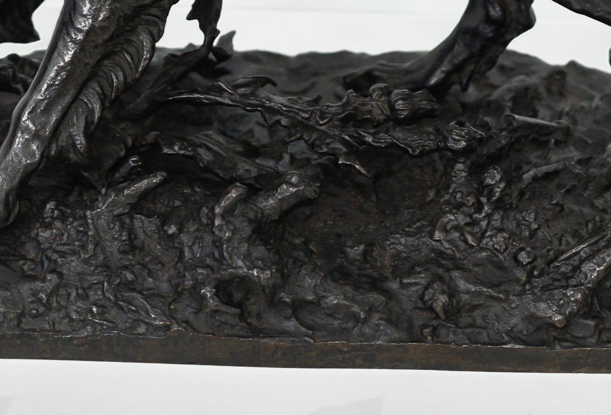 Sculpture - Chien De Chasse Setter , Pierre-Jules Mêne (1810-1879) - Bronze -photo-4