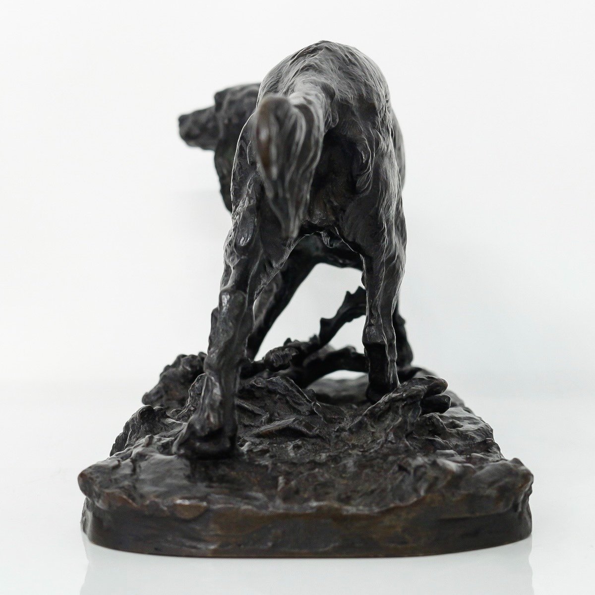 Sculpture - Chien De Chasse Setter , Pierre-Jules Mêne (1810-1879) - Bronze -photo-2