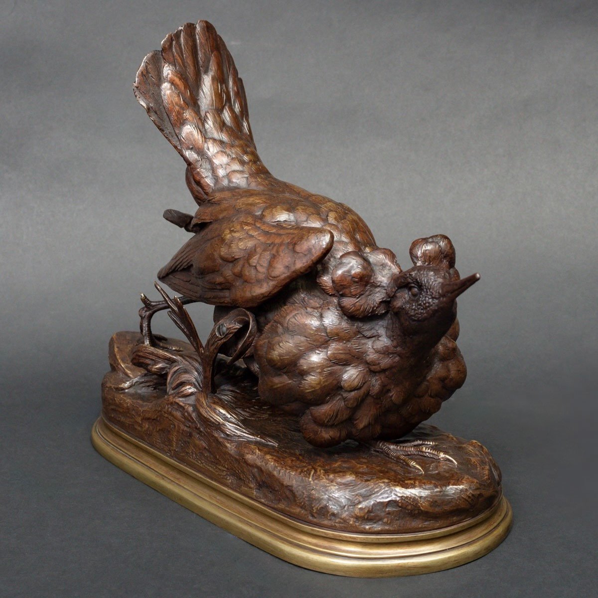 Sculpture - Grouse In Bronze , Jules Moigniez (1835-1894)-photo-1