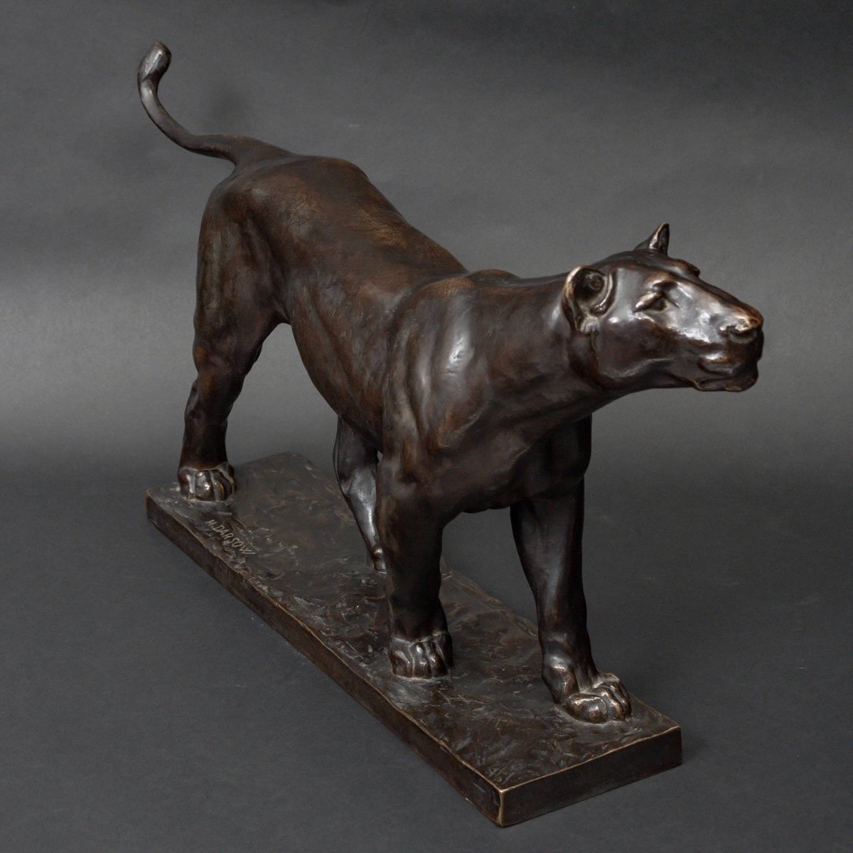 Sculpture - Marching Lioness , Johannes Darsow (1877-1946) - Bronze-photo-3