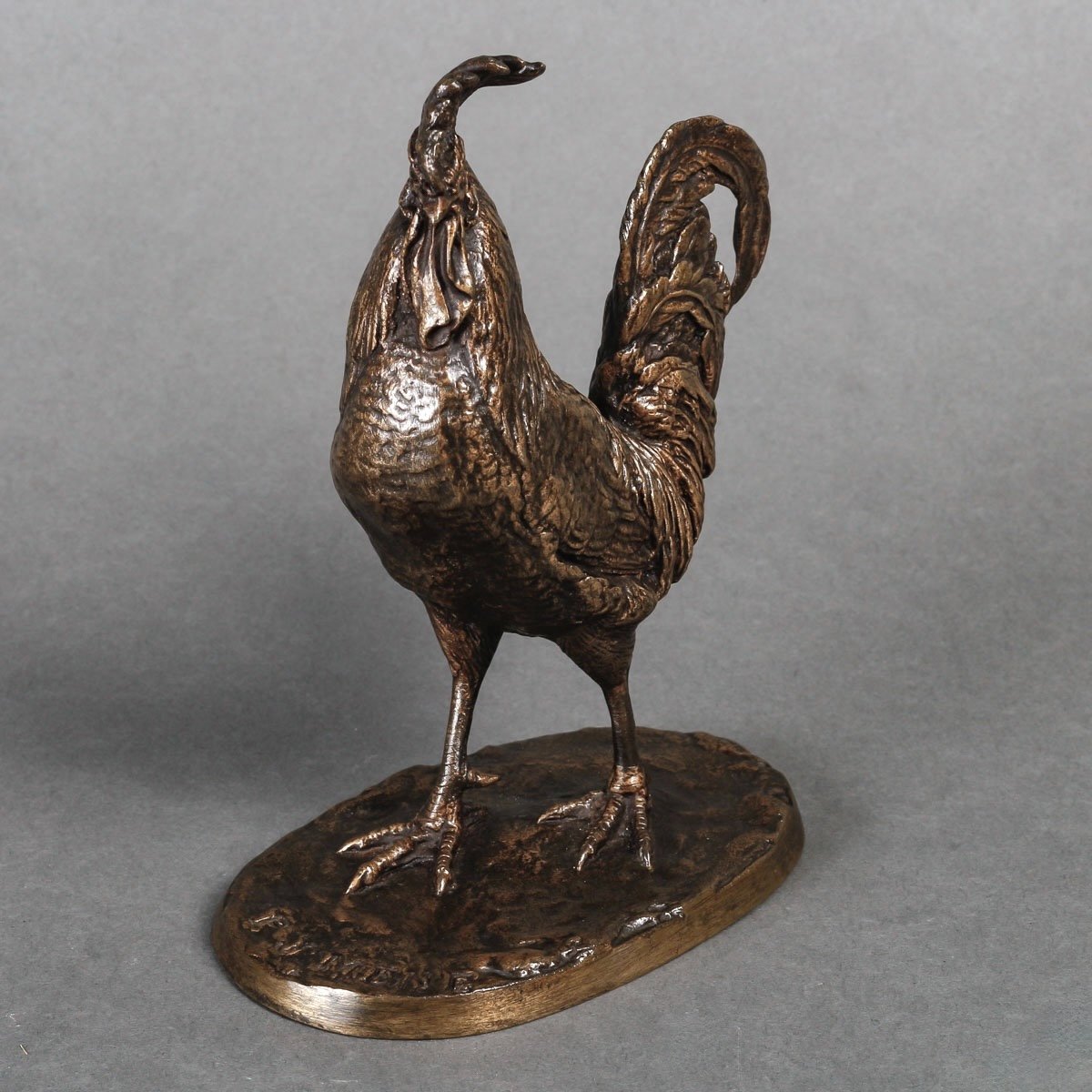 Sculpture - The Rooster , Pierre - Jules Mêne (1810-1879) - Bronze-photo-1