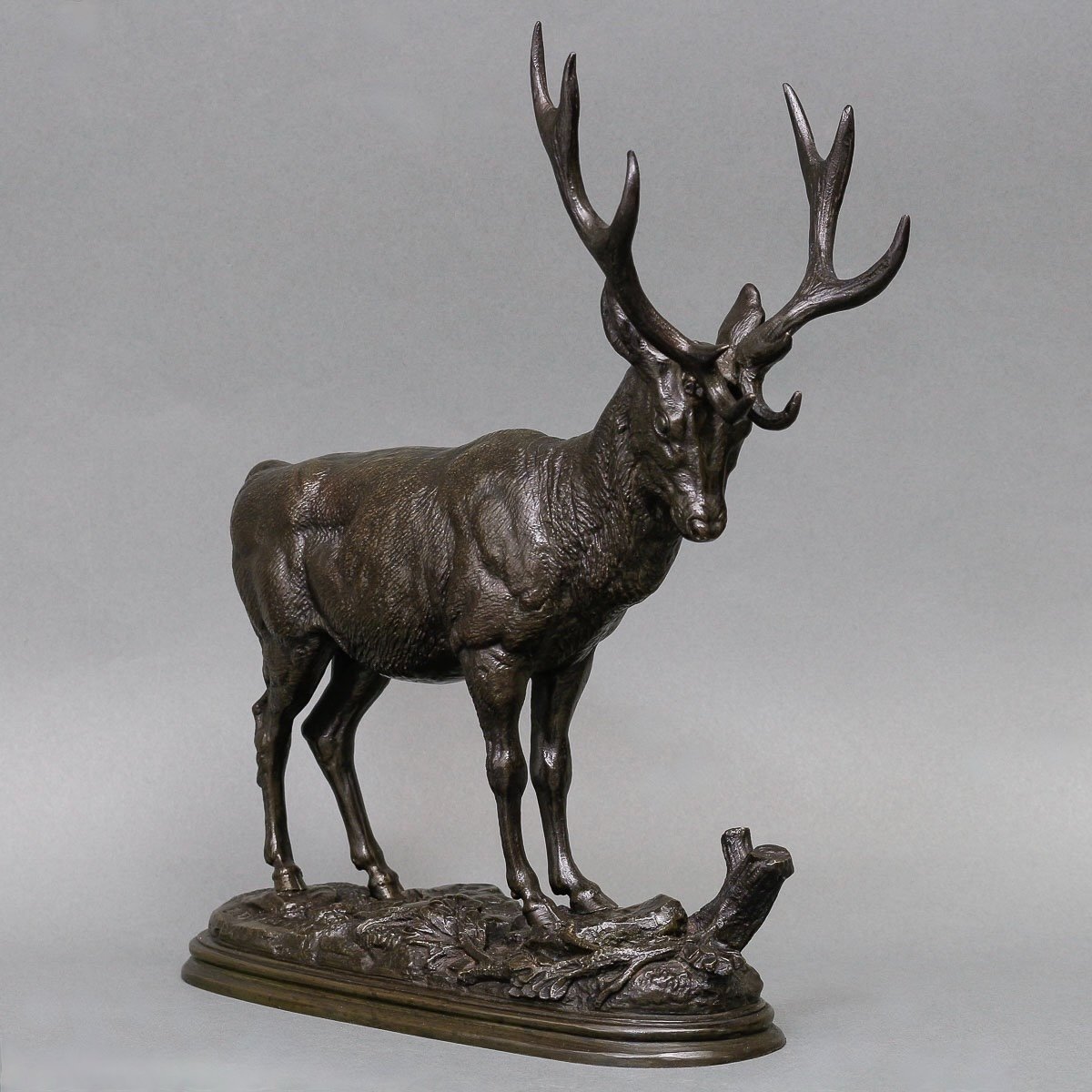 Sculpture - Deer , Paul - Edouard Delabrierre (1829-1912) - Bronze-photo-2