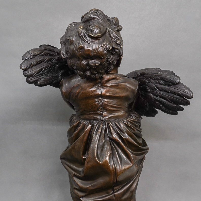 Sculpture - The Child With The Rooster , Adriano Cecioni (1838-1886) - Bronze-photo-4