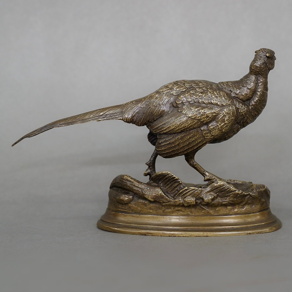 Sculpture - Pheasant , Alfred Barye (1839-1895) - Bronze-photo-4