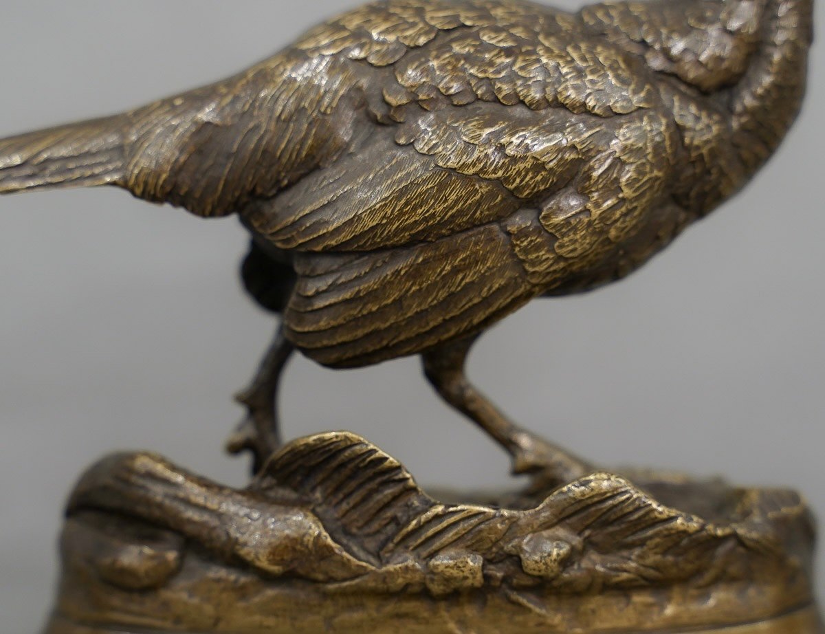 Sculpture - Pheasant , Alfred Barye (1839-1895) - Bronze-photo-2