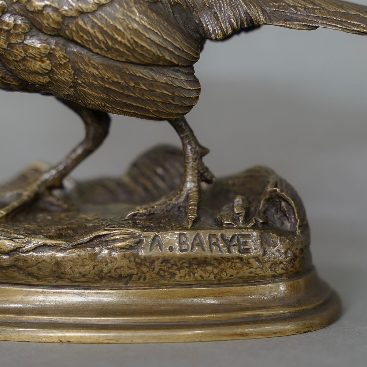 Sculpture - Pheasant , Alfred Barye (1839-1895) - Bronze-photo-3