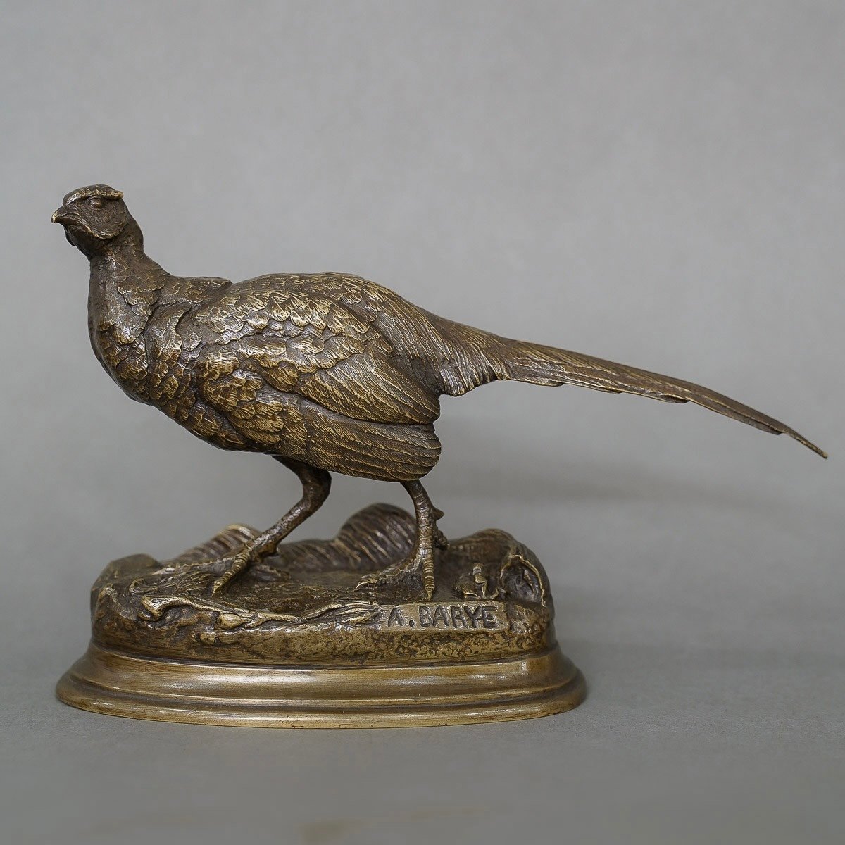 Sculpture - Pheasant , Alfred Barye (1839-1895) - Bronze